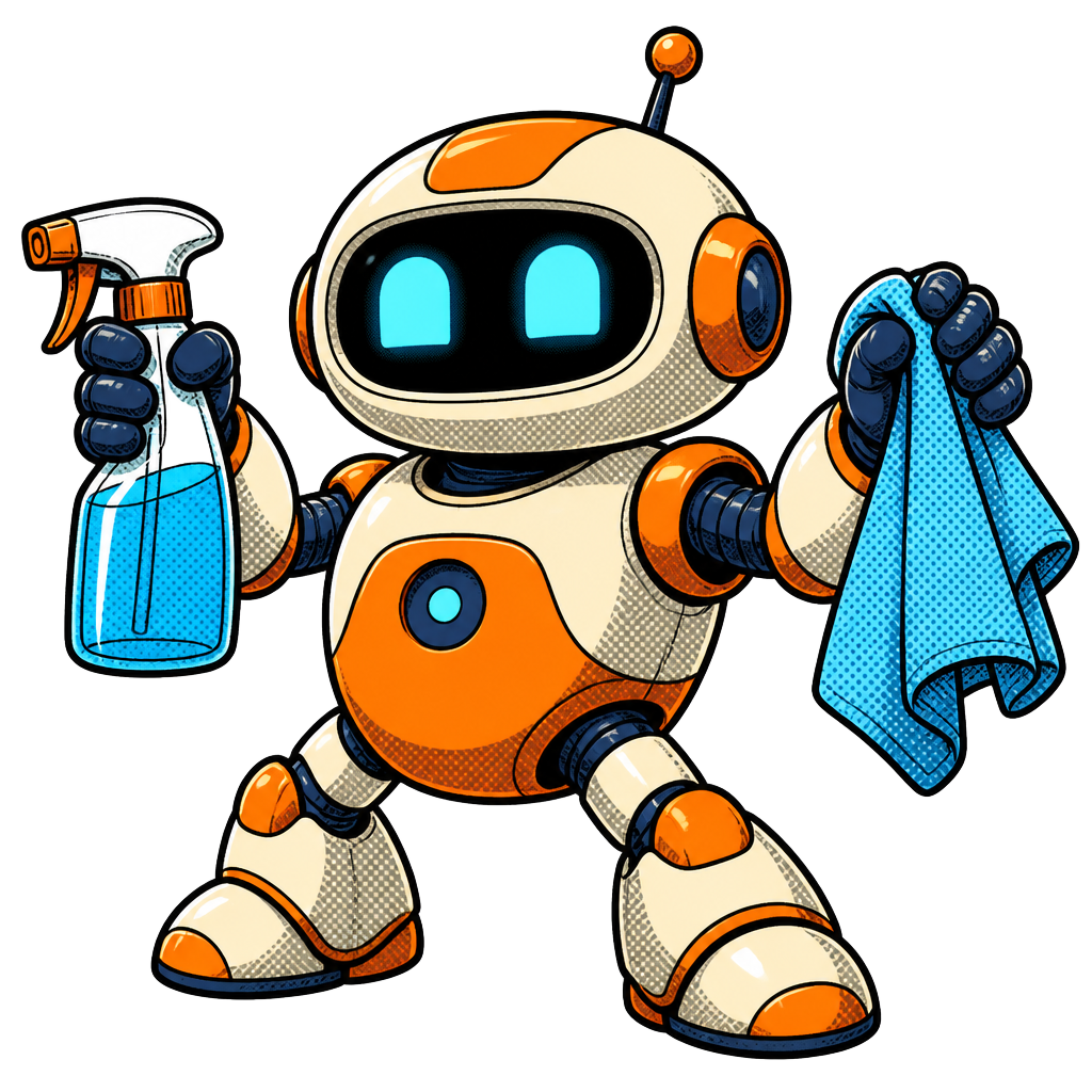 SUDS-9, the comic robot cleaning assistant