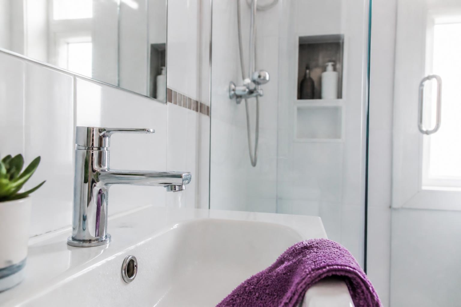 Sparkling bathroom after a deep clean