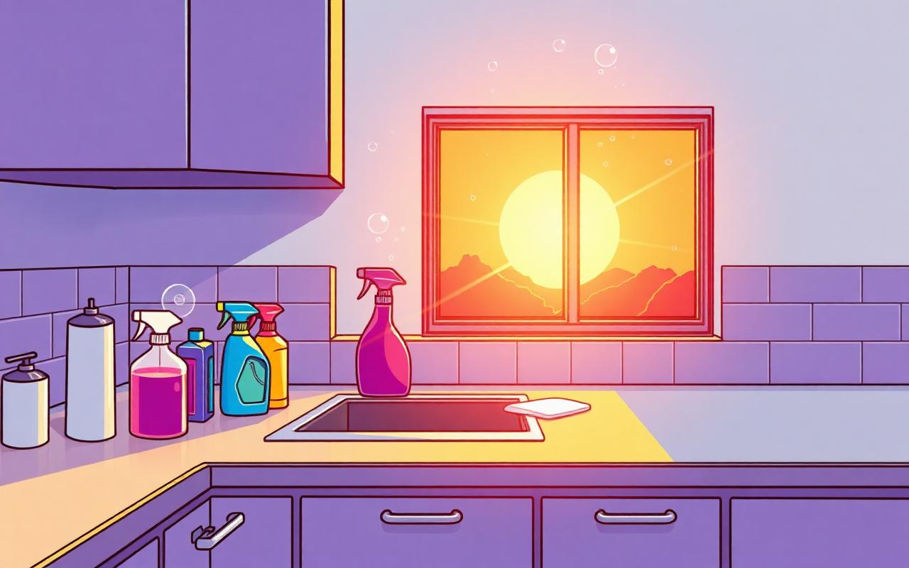Kitchen degrease comic scene
